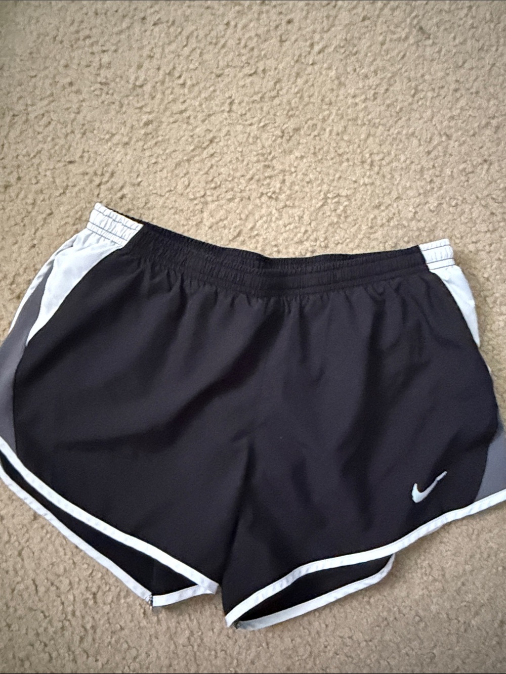 Nike Women's Black Athletic Shorts with White Trim
